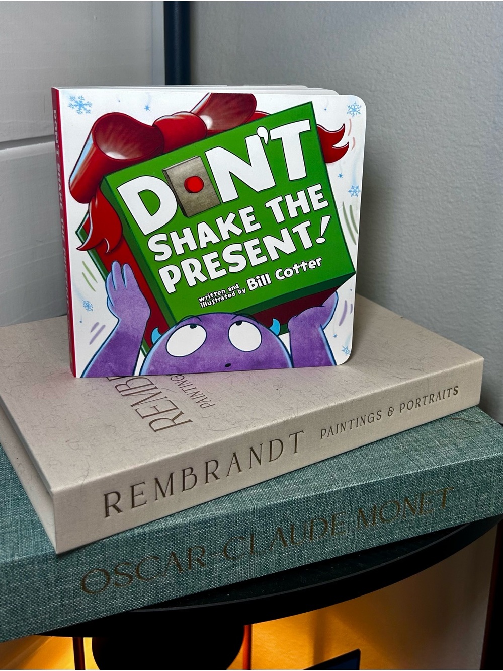 "Don't Shake the Present!" Children's Book - Green & Purple